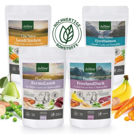 AniForte Σετ ξηράς τροφής PureNature 4 x 500g “LandChicken, FjordSalmon, FarmsLamb & FreelandDuck”