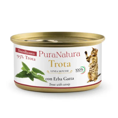 PuraNatura – Κρέας πέστροφας και catnip Για Στειρωμένες Γάτες