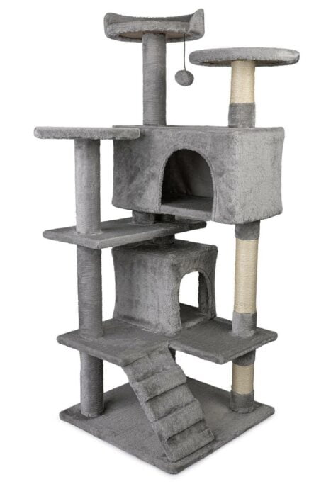 Ξύστρα γάτας CT10, 49x49x132cm Ανοιχτό Γκρι