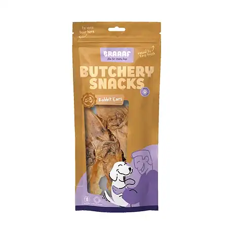 Braaaf Butchery Σνάκ αυτιά κουνελιού 80 g