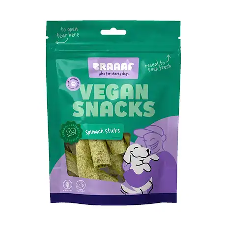 Braaaf Vegan Στικς σπανακιού 6 εκ. 80 γρ