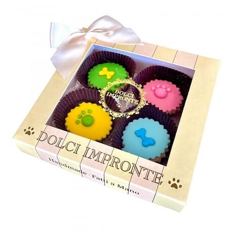 Dolci Impronte | 4 Cupcakes σε κουτί δώρου 80 g Συσκευασία 2 κουτιά